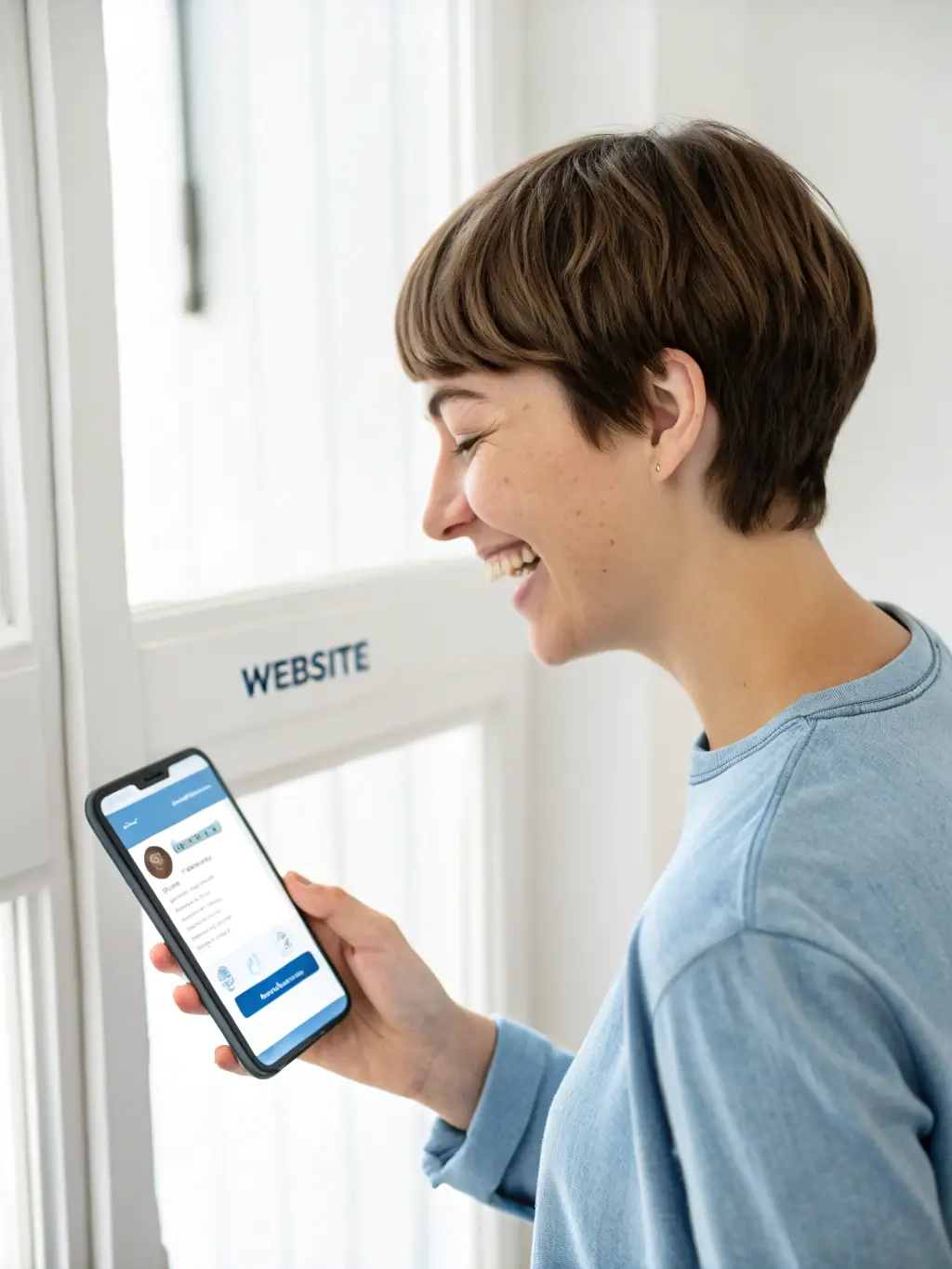 A person registering on a mobile phone, filling out a simple form with the NDUN logo subtly displayed in the background.
