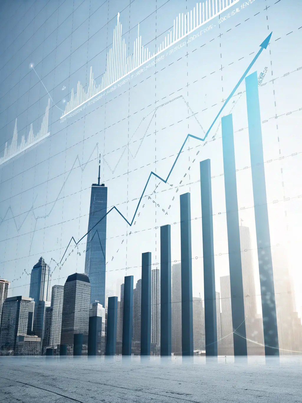An illustration showing a rising graph and money, representing financial growth and earning potential.