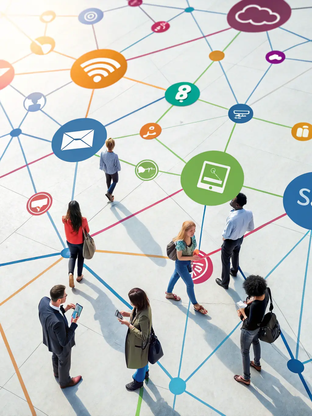 A group of people connected in a network, symbolizing the recruitment of new members into the NDUN platform.
